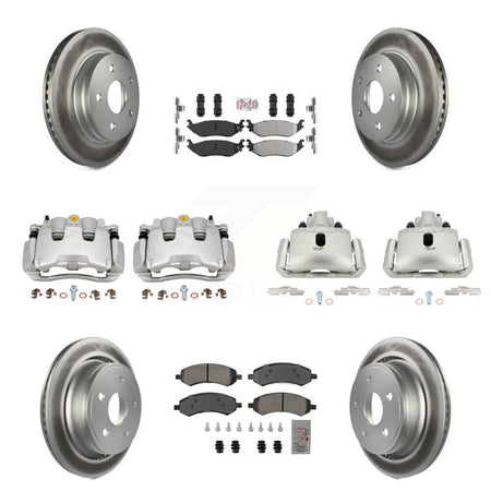 Front Rear Brake Caliper Coat Rotors & Semi-Metallic Pad Kit (10Pc) For Ram 1500 Classic KCG-101551N