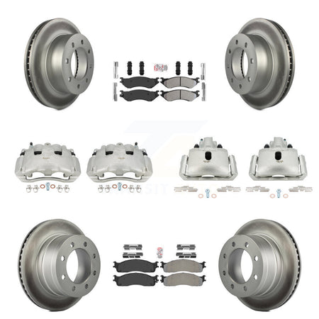 Front Rear Disc Brake Caliper Coat Rotor Semi-Metallic Pad Kit (10Pc) For Dodge Ram 1500 KCG-101556N