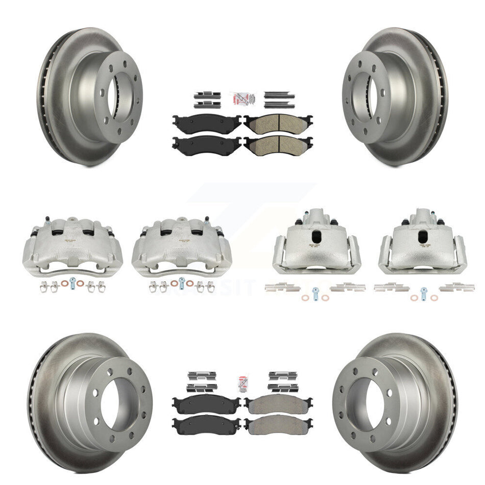 Front Rear Disc Brake Caliper Coat Rotor Semi-Metallic Pad Kit (10Pc) For Dodge Ram 1500 KCG-101561N