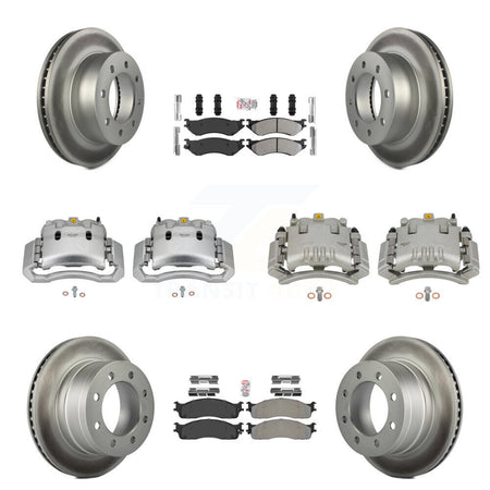 Front Rear Brake Caliper Coat Rotor Semi-Metallic Pad Kit (10Pc) For Dodge Ram 3500 2500 KCG-101566N