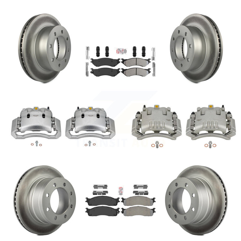 Front Rear Brake Caliper Coat Rotor Semi-Metallic Pad Kit (10Pc) For Dodge Ram 3500 2500 KCG-101566N