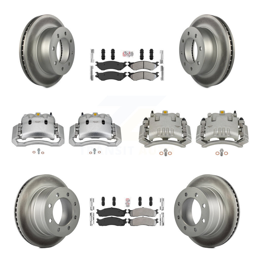 Front Rear Brake Caliper Coat Rotor Semi-Metallic Pad Kit (10Pc) For Dodge Ram 3500 2500 KCG-101567N