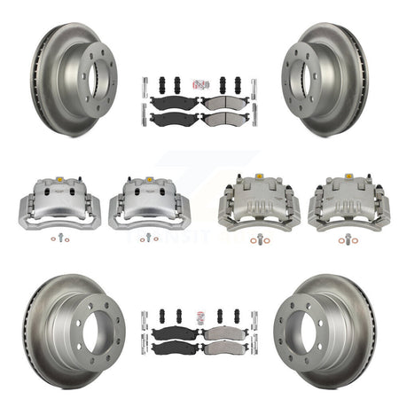 Front Rear Brake Caliper Coat Rotor Semi-Metallic Pad Kit (10Pc) For Dodge Ram 3500 2500 KCG-101567N