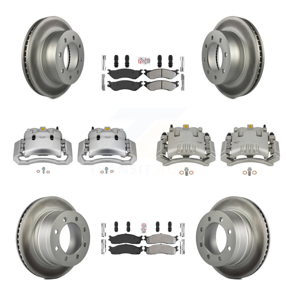 Front Rear Brake Caliper Coat Rotor Semi-Metallic Pad Kit (10Pc) For Dodge Ram 3500 2500 KCG-101567N