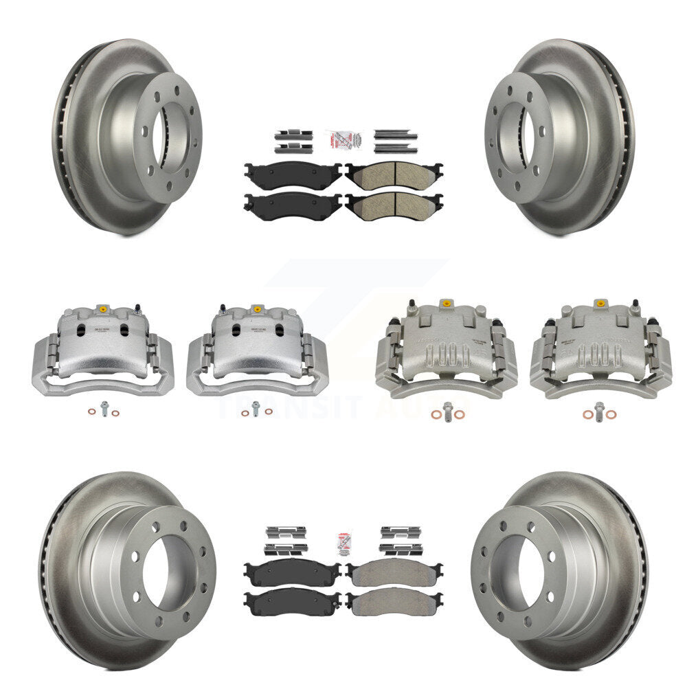 Front Rear Brake Caliper Coat Rotor Semi-Metallic Pad Kit (10Pc) For Dodge Ram 3500 2500 KCG-101568N
