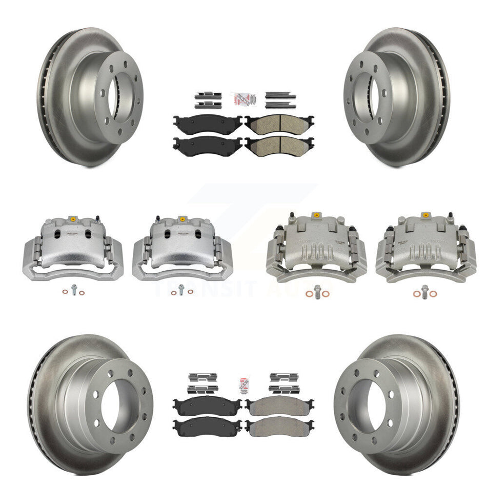 Front Rear Brake Caliper Coat Rotor Semi-Metallic Pad Kit (10Pc) For Dodge Ram 3500 2500 KCG-101568N