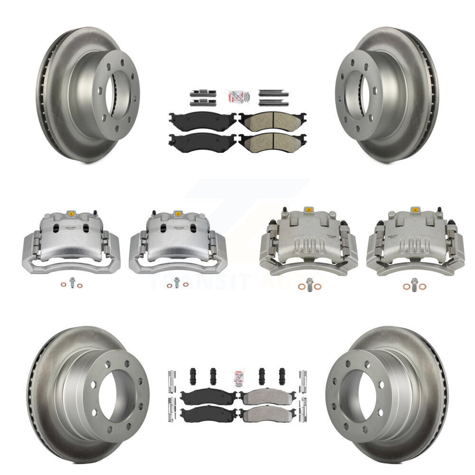 Front Rear Brake Caliper Coat Rotor Semi-Metallic Pad Kit (10Pc) For Dodge Ram 3500 2500 KCG-101569N