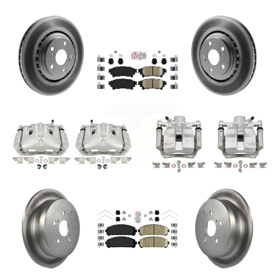 Front Rear Brake Caliper Coat Rotor Ceramic Pad Kit (10Pc) For Toyota Sienna Lexus RX350 KCG-101576N