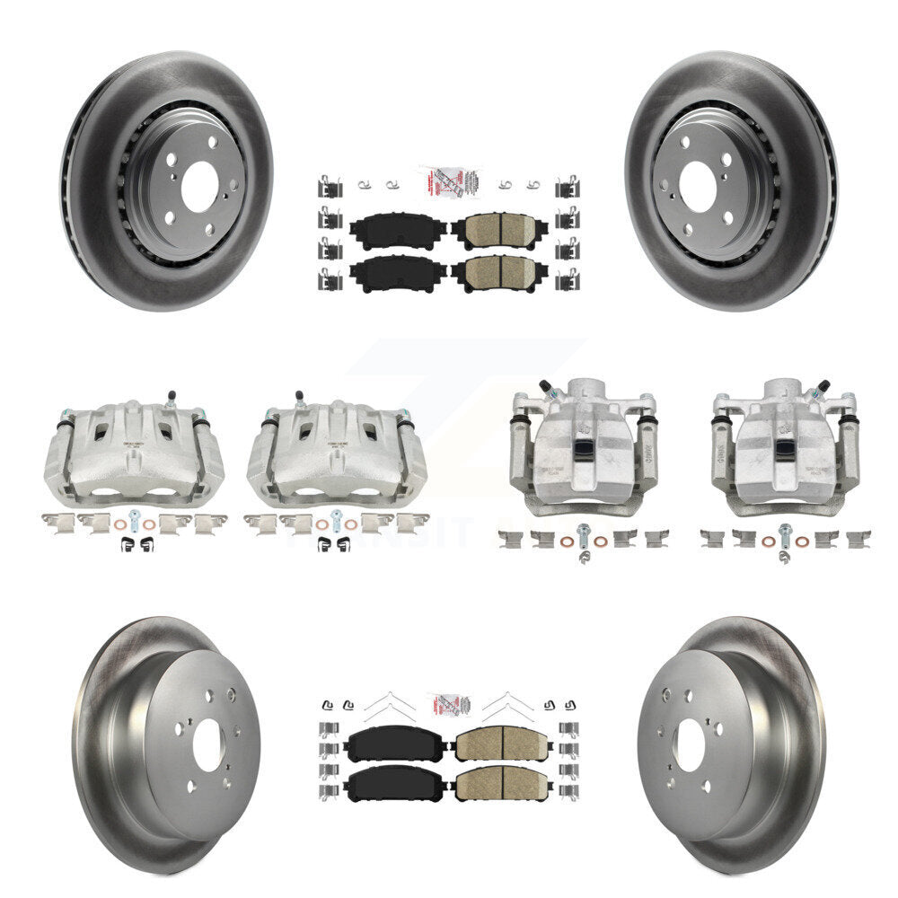 Front Rear Brake Caliper Coat Rotor Ceramic Pad Kit (10Pc) For Toyota Sienna Lexus RX350 KCG-101582N
