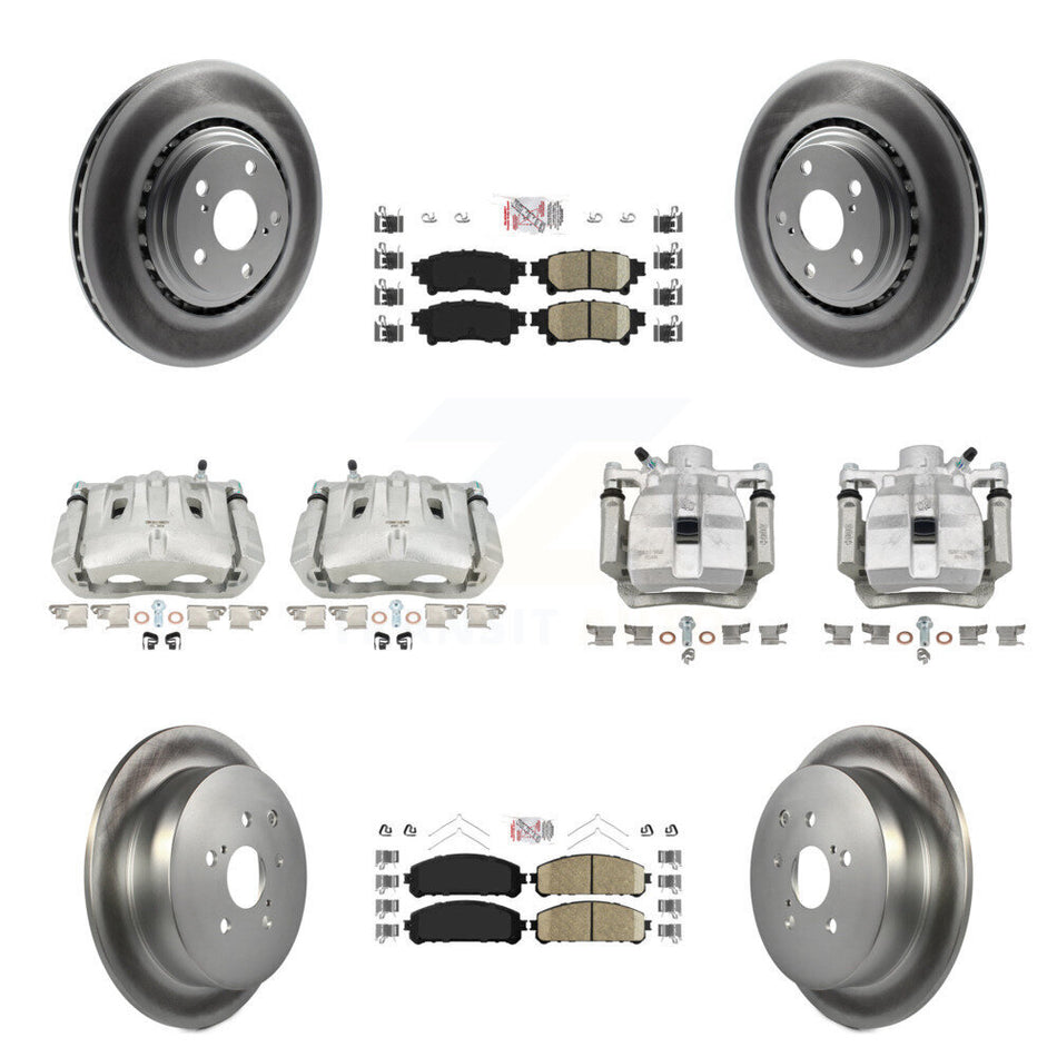 Front Rear Brake Caliper Coat Rotor Ceramic Pad Kit (10Pc) For Toyota Sienna Lexus RX350 KCG-101582N