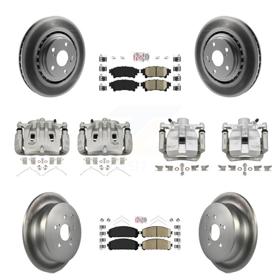 Front Rear Disc Brake Caliper Coat Rotor & Ceramic Pad Kit (10Pc) For Lexus RX350 RX450h KCG-101583N