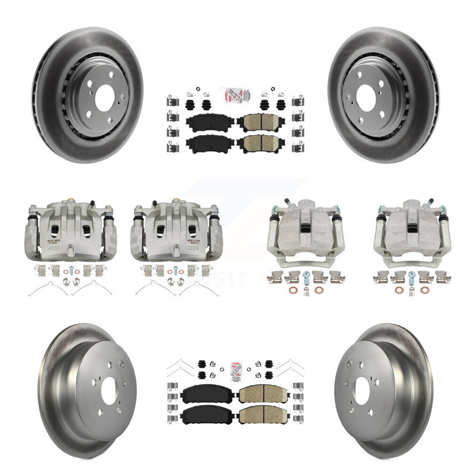 Front Rear Disc Brake Caliper Coat Rotor & Ceramic Pad Kit (10Pc) For Lexus RX350 RX450h KCG-101584N