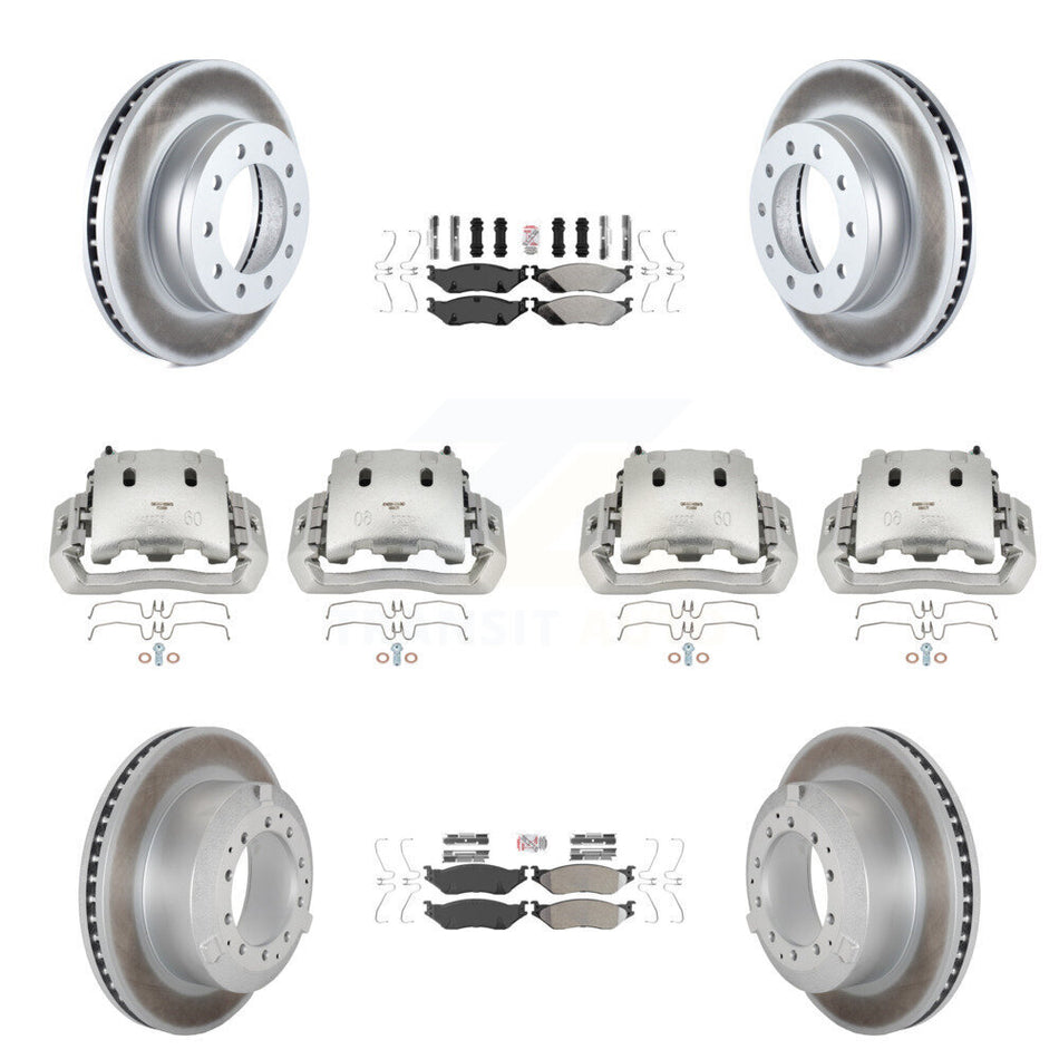 Front Rear Brake Caliper Coat Rotors & Semi-Metallic Pad Kit (10Pc) For Ford F-450 Super KCG-101625N