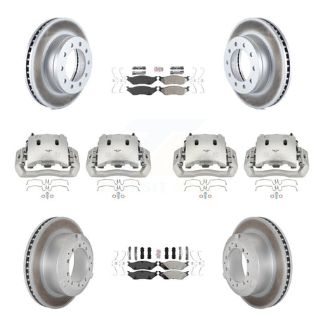 Front Rear Brake Caliper Coat Rotors & Semi-Metallic Pad Kit (10Pc) For Ford F-450 Super KCG-101626N
