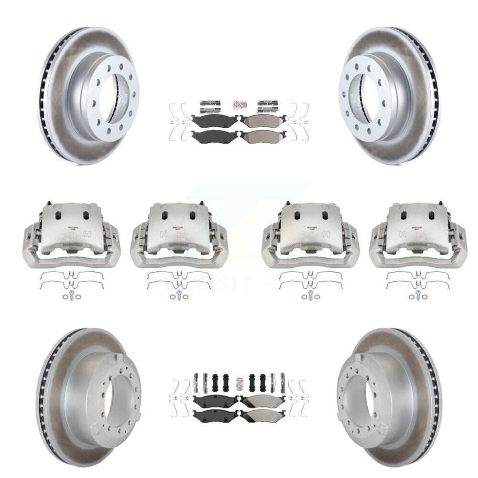 Front Rear Brake Caliper Coat Rotors & Semi-Metallic Pad Kit (10Pc) For Ford F-450 Super KCG-101626N