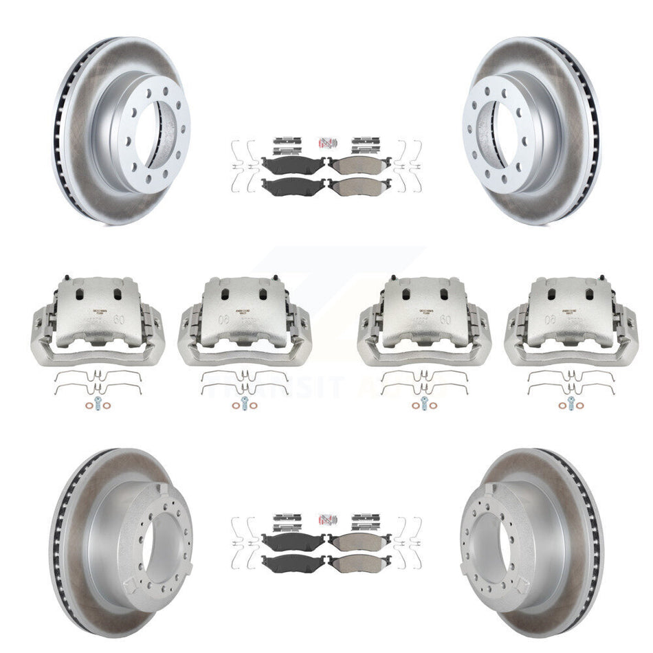 Front Rear Brake Caliper Coat Rotors & Semi-Metallic Pad Kit (10Pc) For Ford F-450 Super KCG-101627N