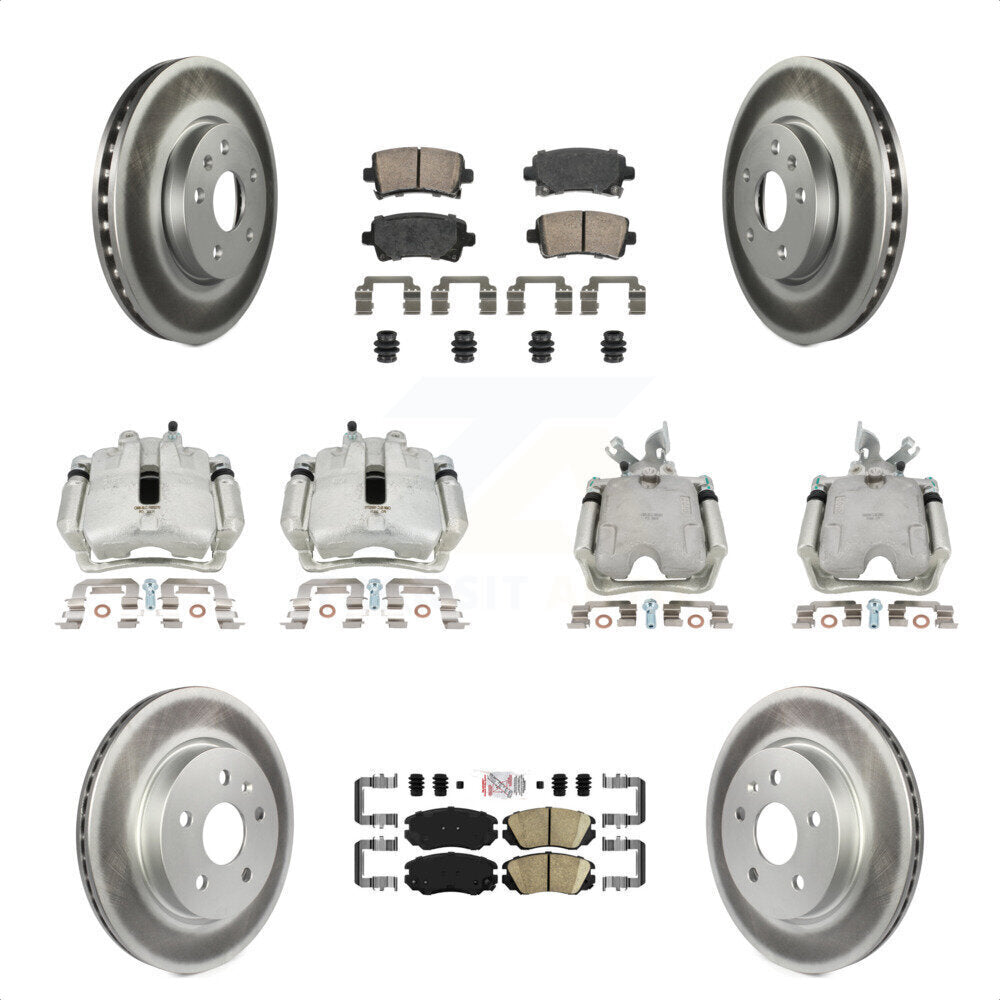 Front Rear Disc Brake Caliper Coated Rotors And Ceramic Pads Kit (10Pc) For Buick LaCrosse Allure KCG-101643N by Transit Auto