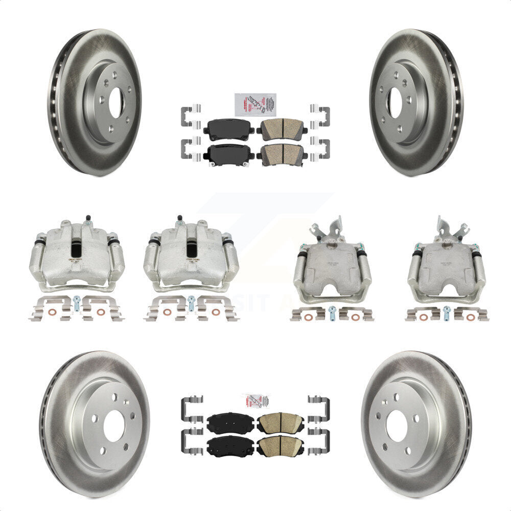 Front Rear Disc Brake Caliper Coated Rotors And Ceramic Pads Kit (10Pc) For 2010-2011 Buick LaCrosse Excluding Vehicles Manufactured In Mexico KCG-101646N by Transit Auto