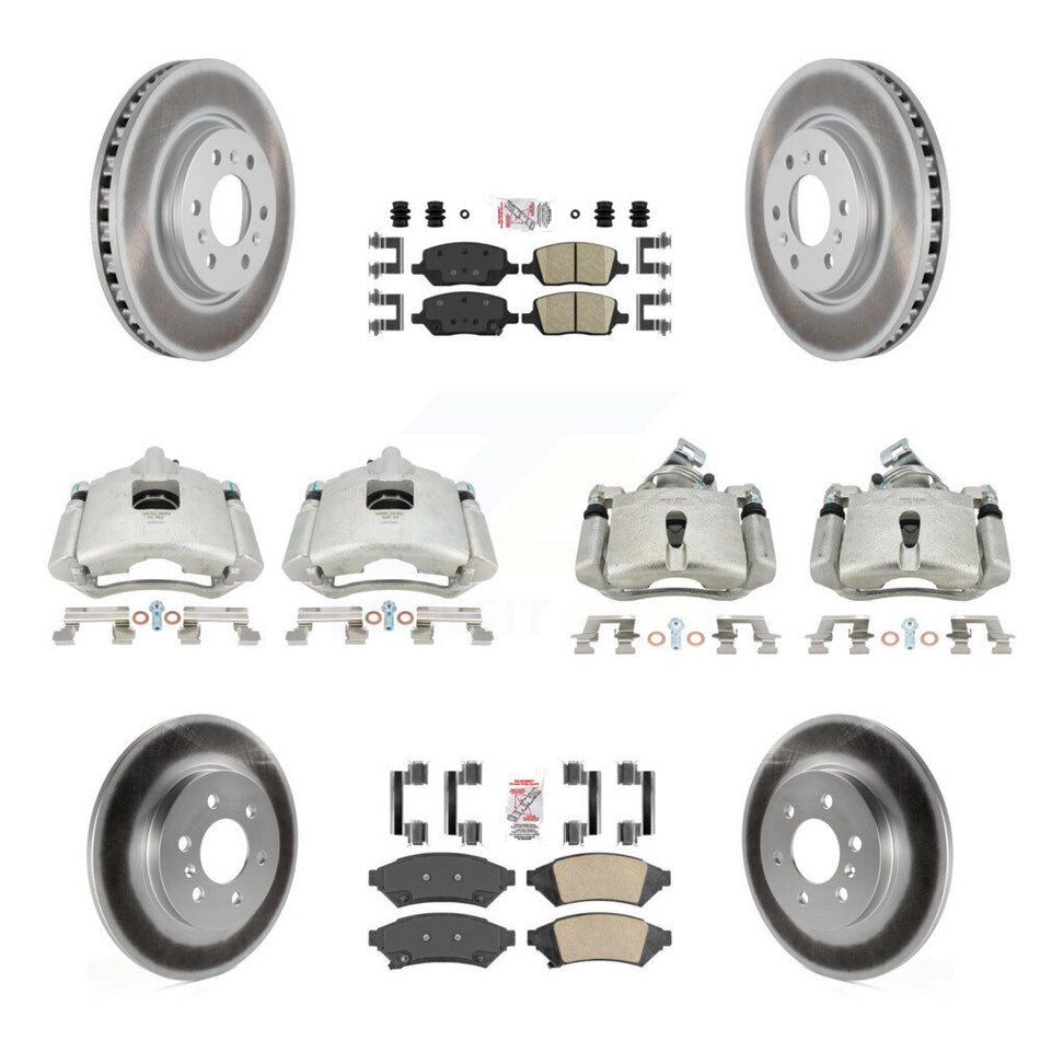 Front Rear Disc Brake Caliper Coated Rotors And Ceramic Pads Kit (10Pc) For Chevrolet Uplander Buick Terraza Pontiac Montana Saturn Relay KCG-101653N