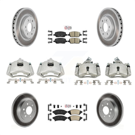 Front Rear Disc Brake Caliper Coated Rotors And Ceramic Pads Kit (10Pc) For Chevrolet Uplander Buick Terraza Pontiac Montana Saturn Relay KCG-101654N by Transit Auto