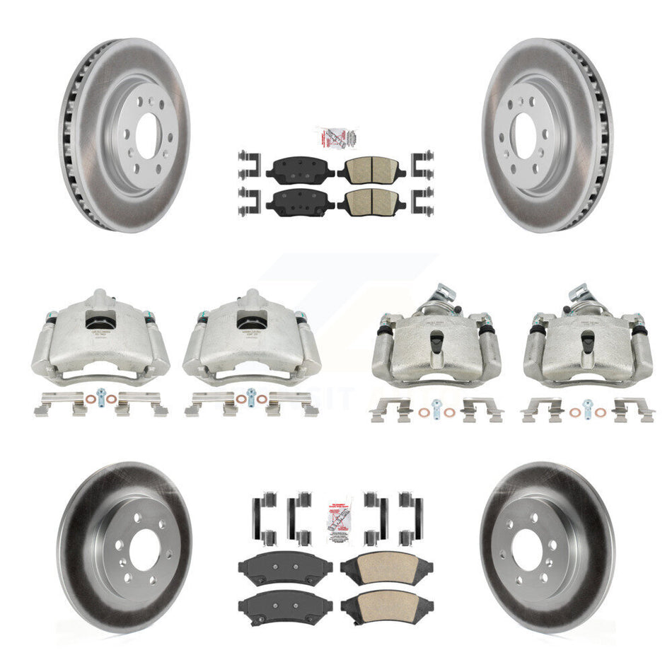 Front Rear Disc Brake Caliper Coated Rotors And Ceramic Pads Kit (10Pc) For Chevrolet Uplander Buick Terraza Pontiac Montana Saturn Relay KCG-101655N