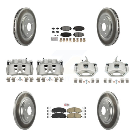 Front Rear Brake Caliper Coat Rotor & Ameribrakes Pad Kit (10Pc) For 14-20 Dodge Journey KCG-101669N