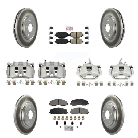 Front Rear Brake Caliper Coat Rotor & Ameribrakes Pad Kit (10Pc) For 14-20 Dodge Journey KCG-101676N