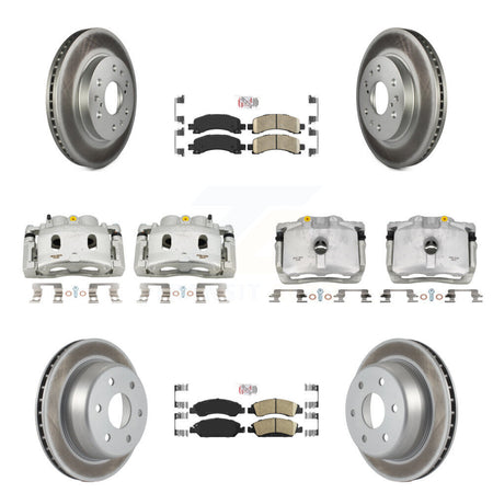 Front Rear Brake Caliper Coat Rotors & Ceramic Pad Kit (10Pc) For Chevrolet Express 1500 KCG-101678N