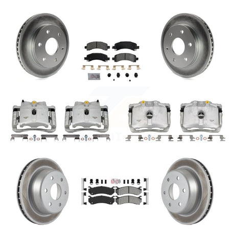 Front Rear Brake Caliper Coat Rotor Semi-Metallic Pad Kit (10Pc) For Chevrolet Avalanche KCG-101686N