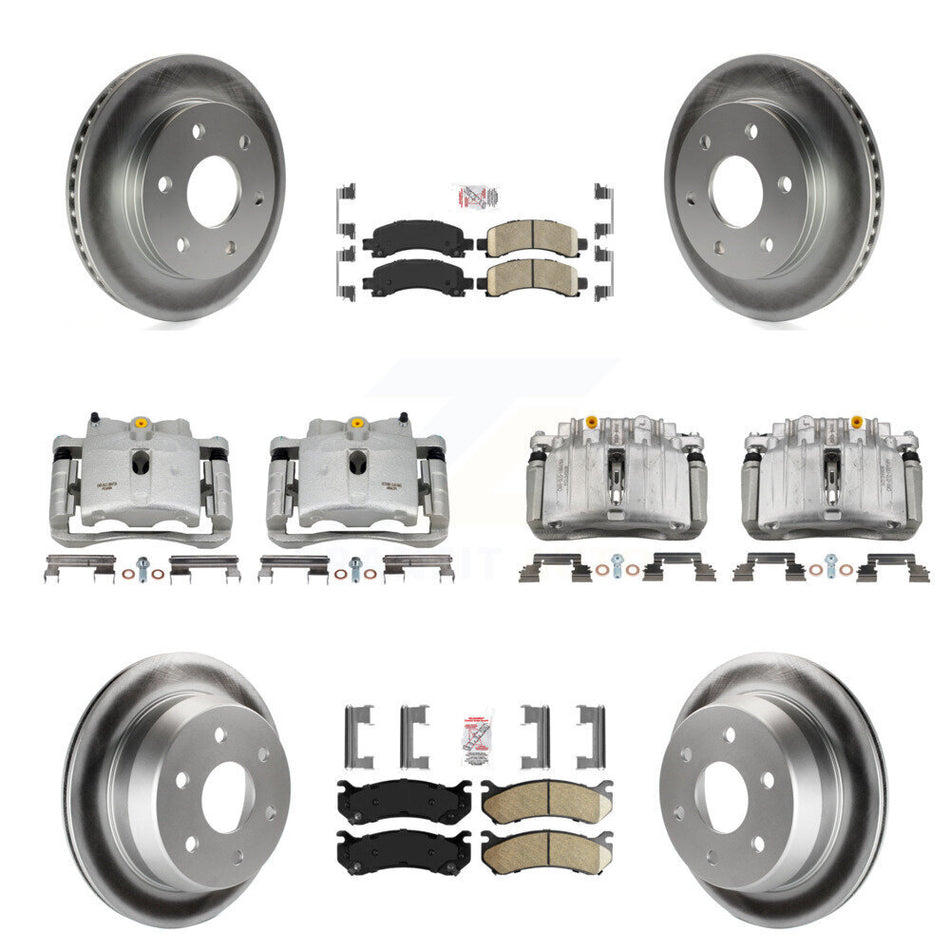Front Rear Brake Caliper Coat Rotors Ceramic Pad Kit (10Pc) For Chevrolet Avalanche 1500 KCG-101689N