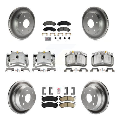 Front Rear Disc Brake Caliper Coated Rotors And Ameribrakes Pads Kit (10Pc) For KCG-101691N