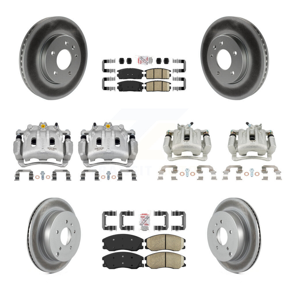 Front Rear Brake Caliper Coat Rotor Ceramic Pad Kit (10Pc) For Chevrolet Equinox Pontiac KCG-101697N