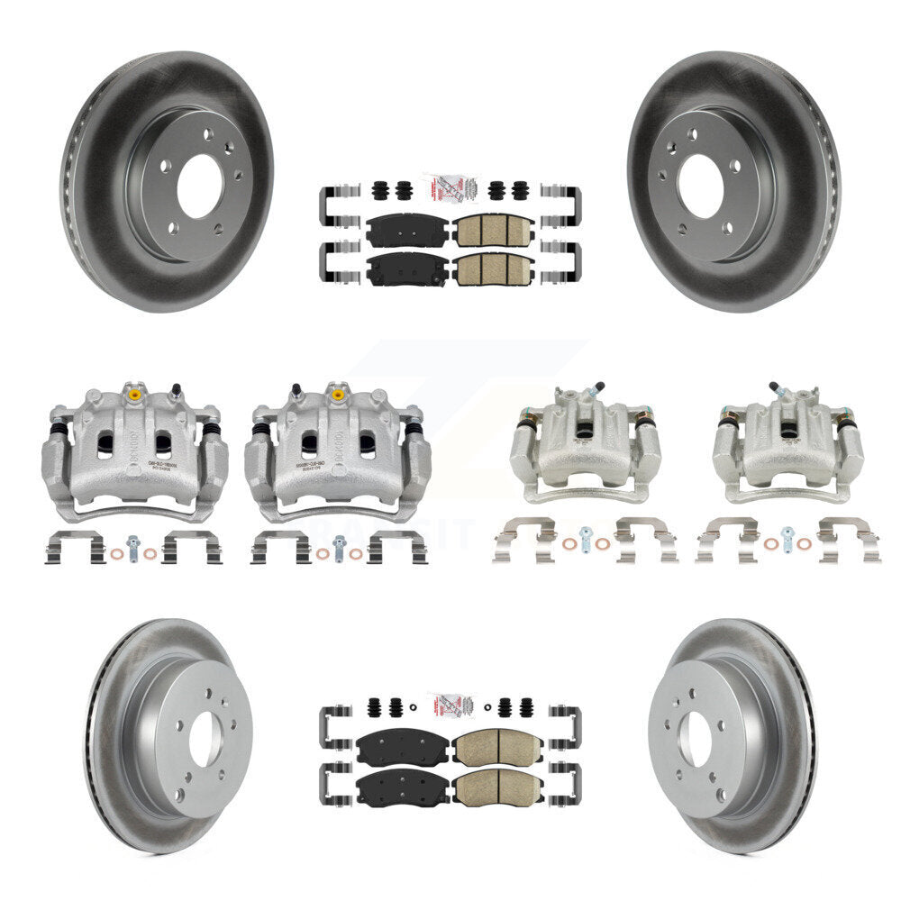Front Rear Brake Caliper Coat Rotor Ceramic Pad Kit (10Pc) For Chevrolet Equinox Pontiac KCG-101698N