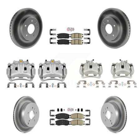 Front Rear Brake Caliper Coat Rotor Ceramic Pad Kit (10Pc) For Chevrolet Equinox Pontiac KCG-101700N