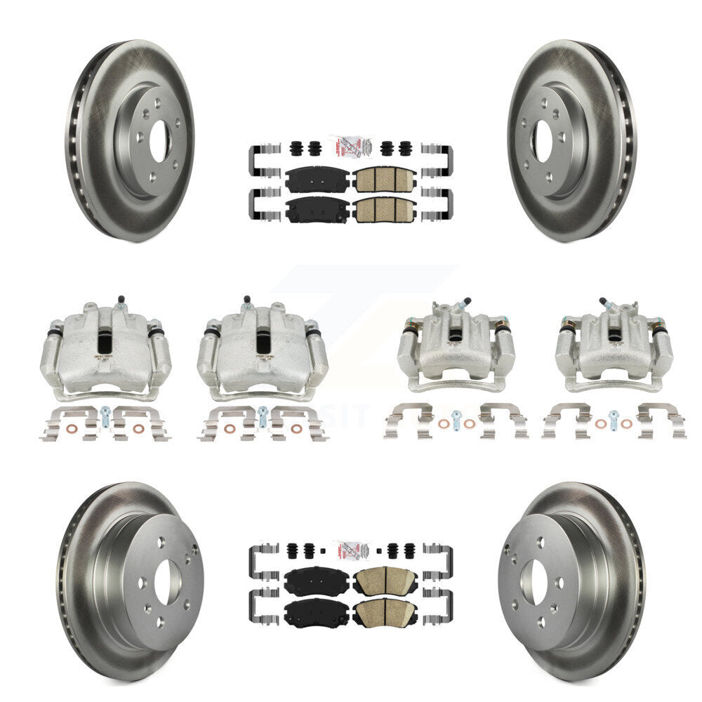 Front Rear Brake Caliper Coat Rotor And Ceramic Pad Kit (10Pc) For Chevrolet Equinox GMC KCG-101702N