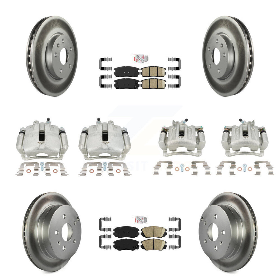 Front Rear Brake Caliper Coat Rotor And Ceramic Pad Kit (10Pc) For Chevrolet Equinox GMC KCG-101703N