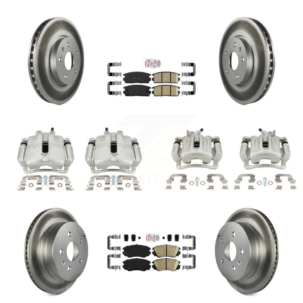 Front Rear Brake Caliper Coat Rotor And Ceramic Pad Kit (10Pc) For Chevrolet Equinox GMC KCG-101704N