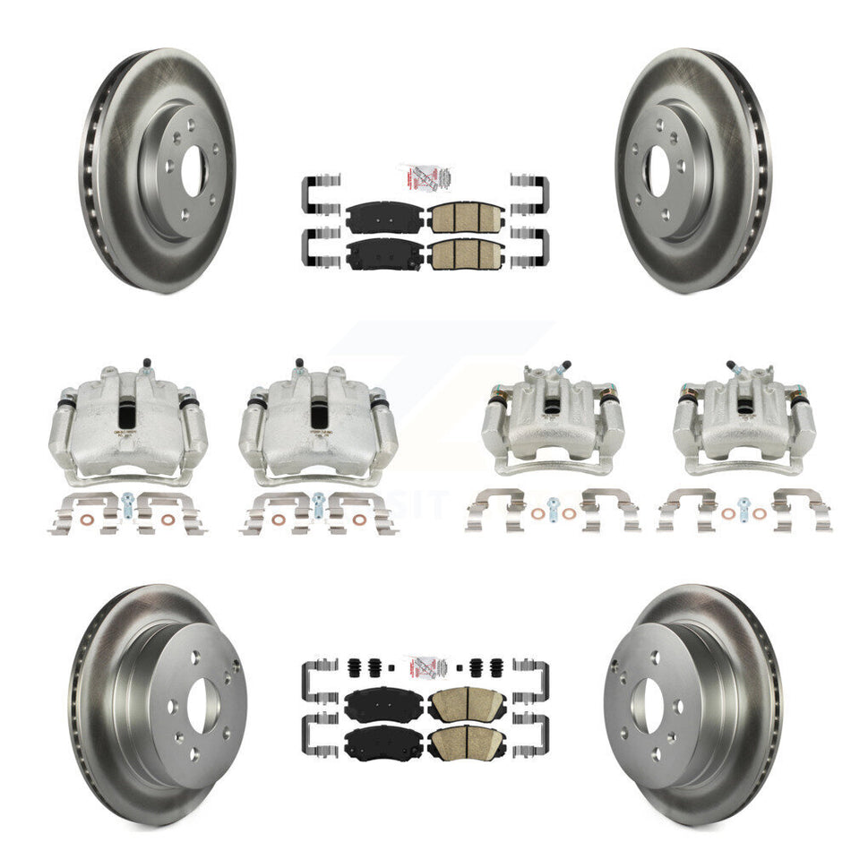Front Rear Brake Caliper Coat Rotor And Ceramic Pad Kit (10Pc) For Chevrolet Equinox GMC KCG-101704N