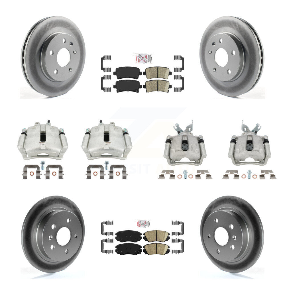 Front Rear Disc Brake Caliper Coat Rotor And Ceramic Pad Kit (10Pc) For Chevrolet Malibu KCG-101709N