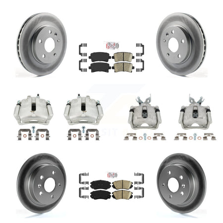 Front Rear Disc Brake Caliper Coat Rotor And Ceramic Pad Kit (10Pc) For Chevrolet Malibu KCG-101709N