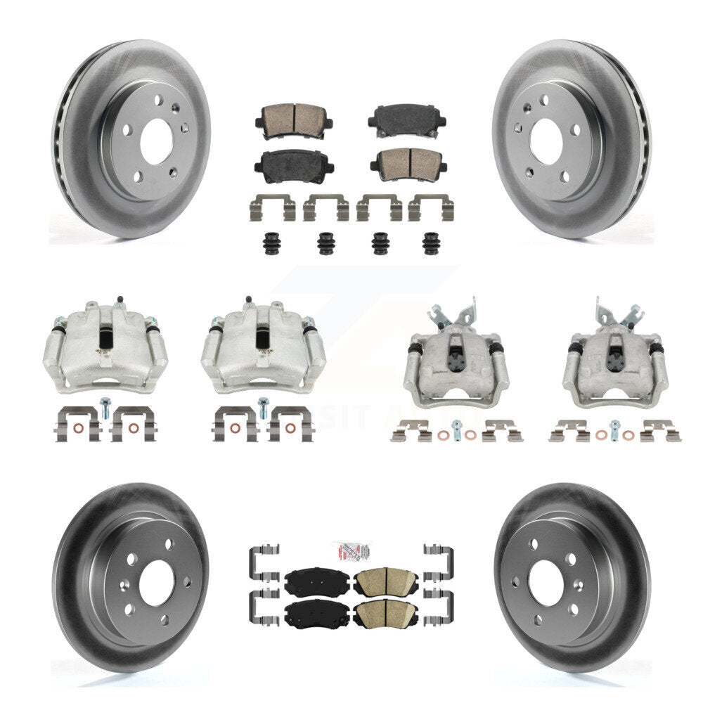 Front Rear Disc Brake Caliper Coat Rotor And Ceramic Pad Kit (10Pc) For Chevrolet Malibu KCG-101711N