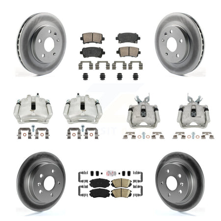 Front Rear Disc Brake Caliper Coat Rotor And Ceramic Pad Kit (10Pc) For Chevrolet Malibu KCG-101712N