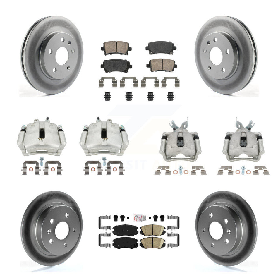 Front Rear Disc Brake Caliper Coat Rotor And Ceramic Pad Kit (10Pc) For Chevrolet Malibu KCG-101712N