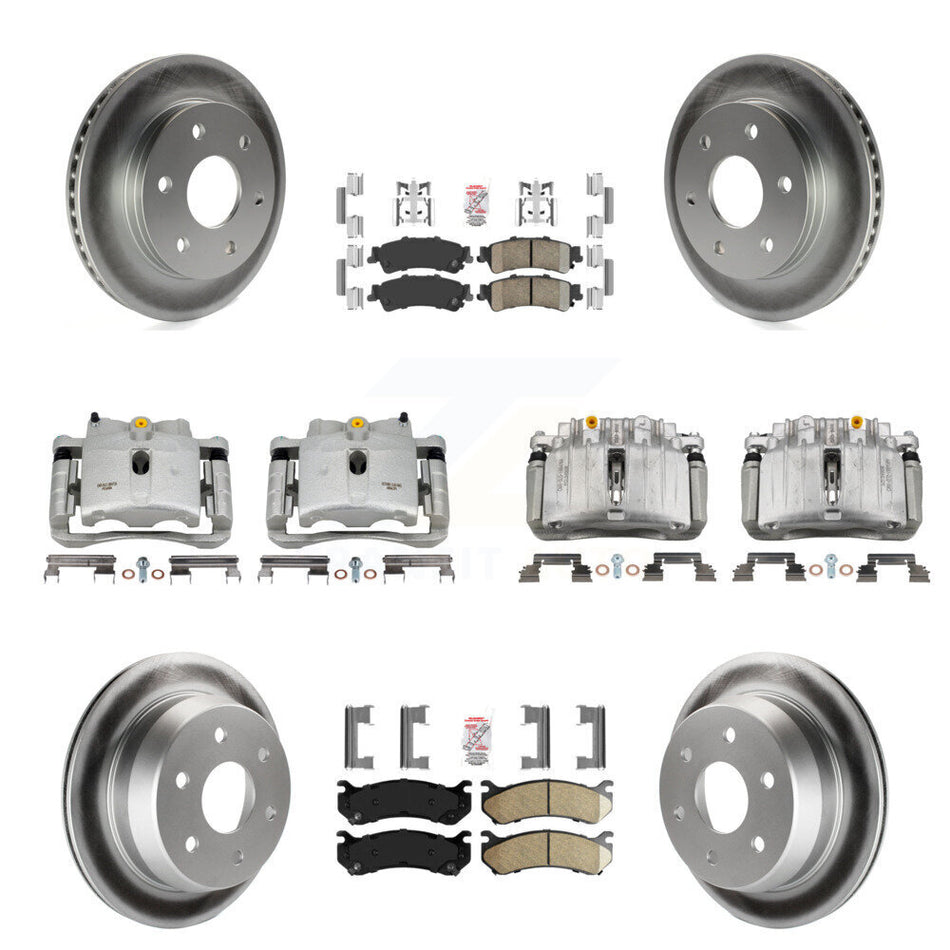 Front Rear Brake Caliper Coat Rotors Ceramic Pad Kit (10Pc) For Chevrolet Silverado 1500 KCG-101714N