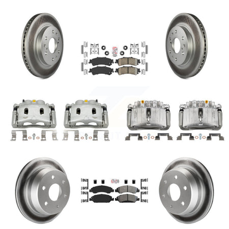 Front Rear Disc Brake Caliper Coated Rotors And Ameribrakes Pads Kit (10Pc) For KCG-101727N
