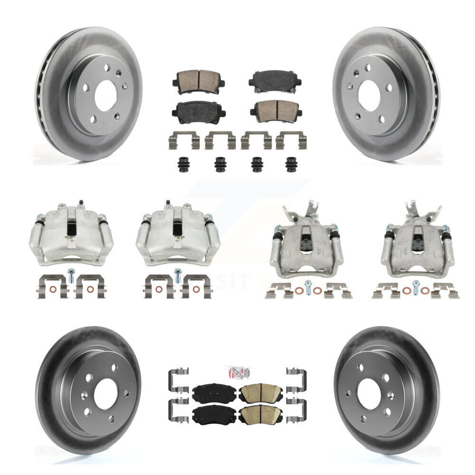Front Rear Brake Caliper Coat Rotors Ceramic Pad Kit (10Pc) For Chevrolet Malibu Limited KCG-101740N