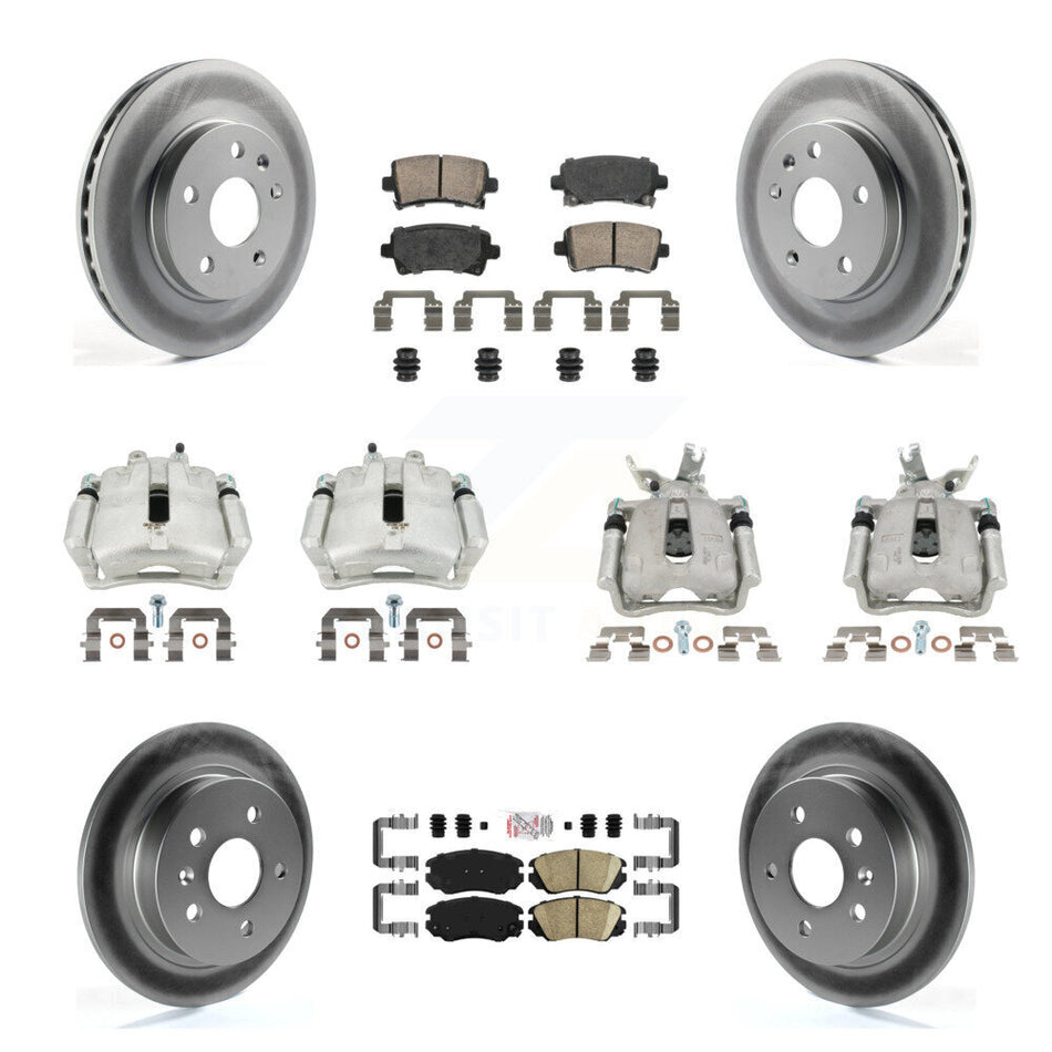 Front Rear Brake Caliper Coat Rotors Ceramic Pad Kit (10Pc) For Chevrolet Malibu Limited KCG-101741N