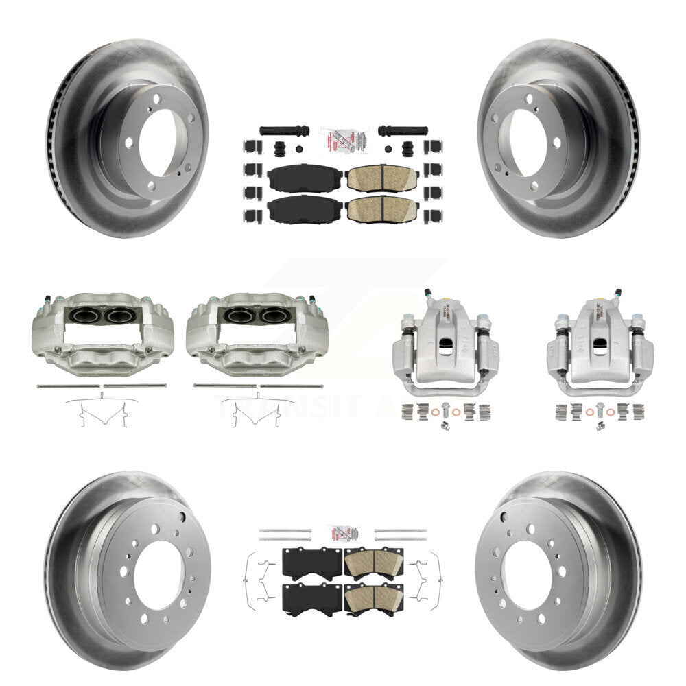 Front Rear Brake Caliper Coat Rotor And Ceramic Pad Kit (10Pc) For Toyota Tundra Sequoia KCG-101763N