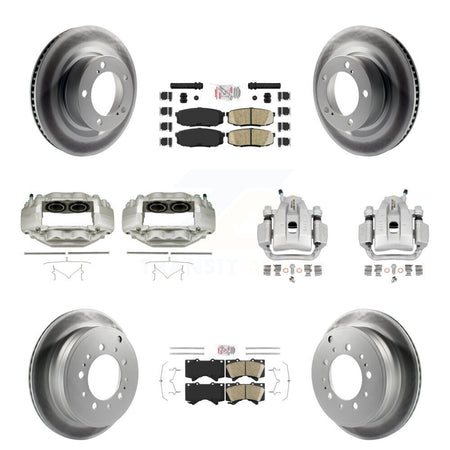 Front Rear Brake Caliper Coat Rotor And Ceramic Pad Kit (10Pc) For Toyota Tundra Sequoia KCG-101763N