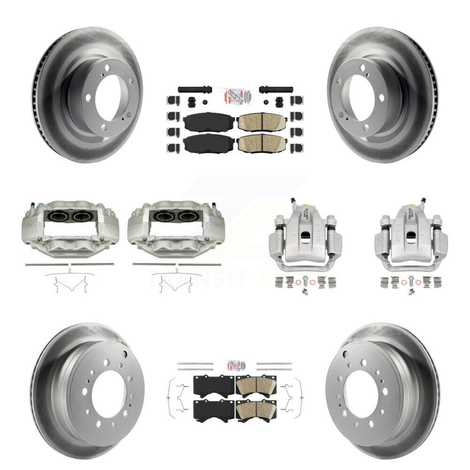 Front Rear Brake Caliper Coat Rotor And Ceramic Pad Kit (10Pc) For Toyota Tundra Sequoia KCG-101763N